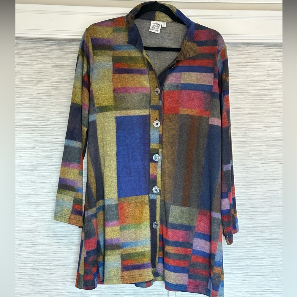 Parsley & Sage Mulit-colored Flannel Button Down XL
